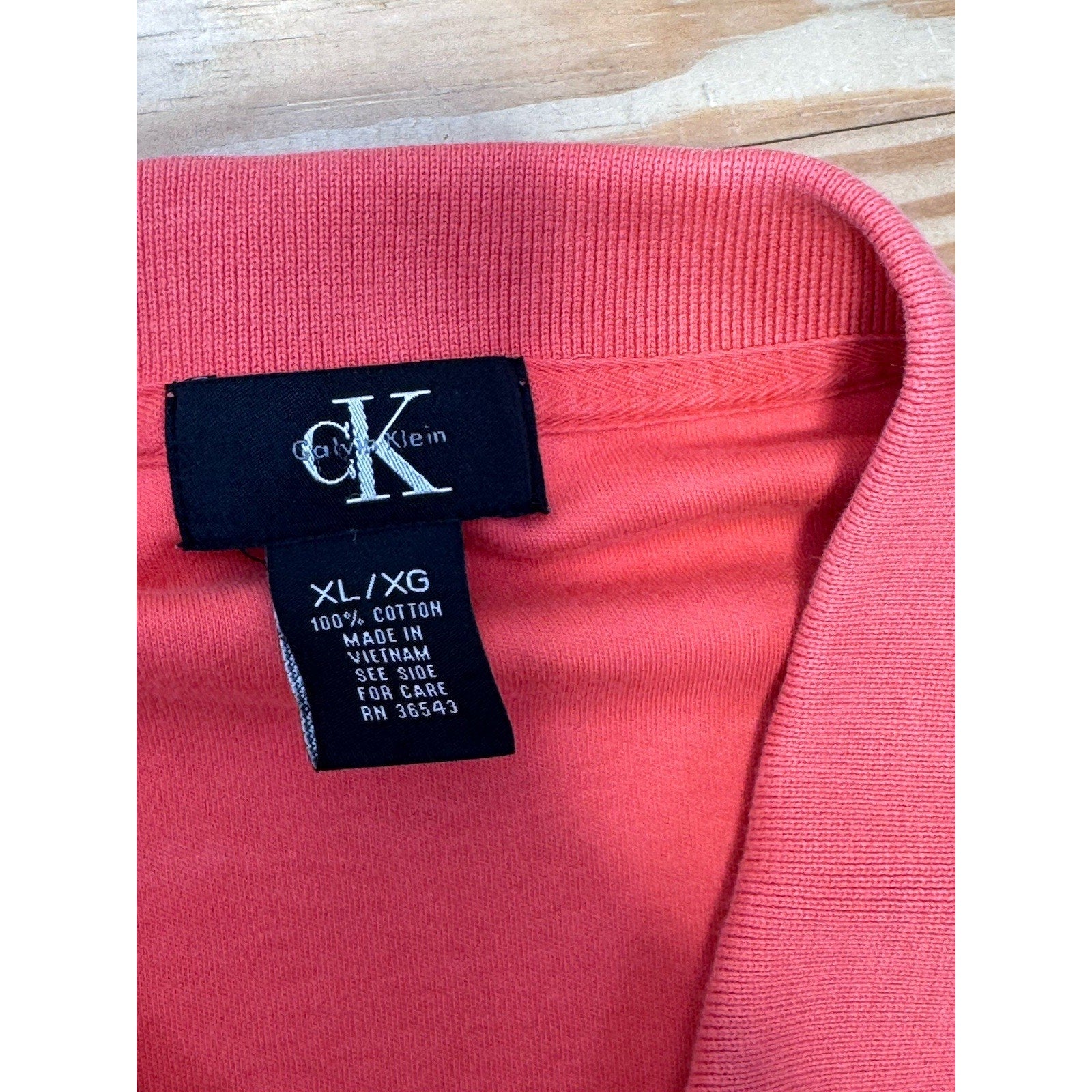 Calvin Klein Polo Regular-Fit Smooth Cotton Logo Shirt Coral Red Men’s Size XL