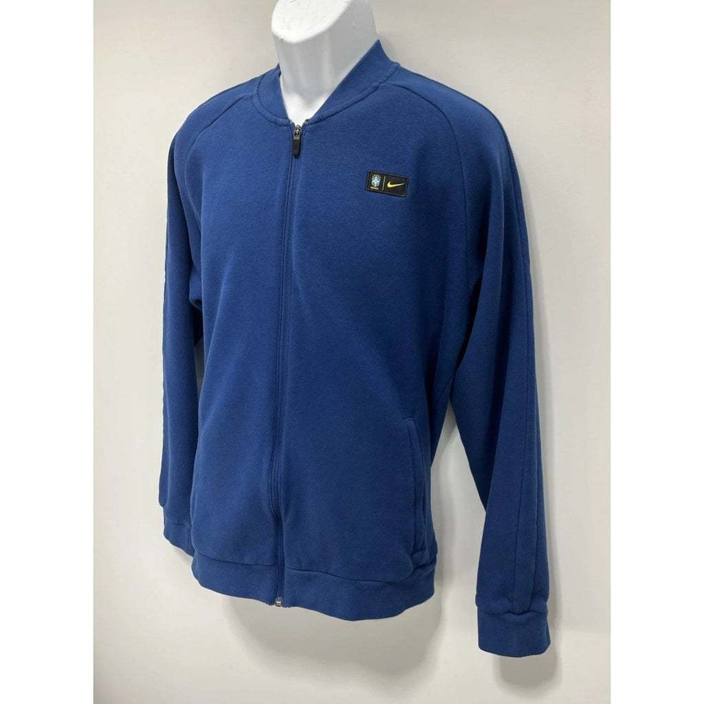 Nike Brazil Fleece Soccer Jacket Full Zip Jacket Blue La Selecao Size Large