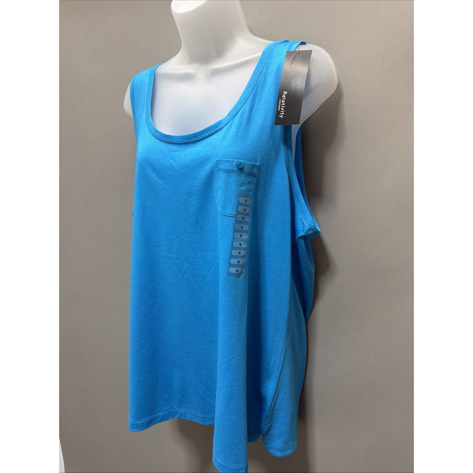 Women's Pajama Tank Top Size XL RELATIVITY Color Blue New