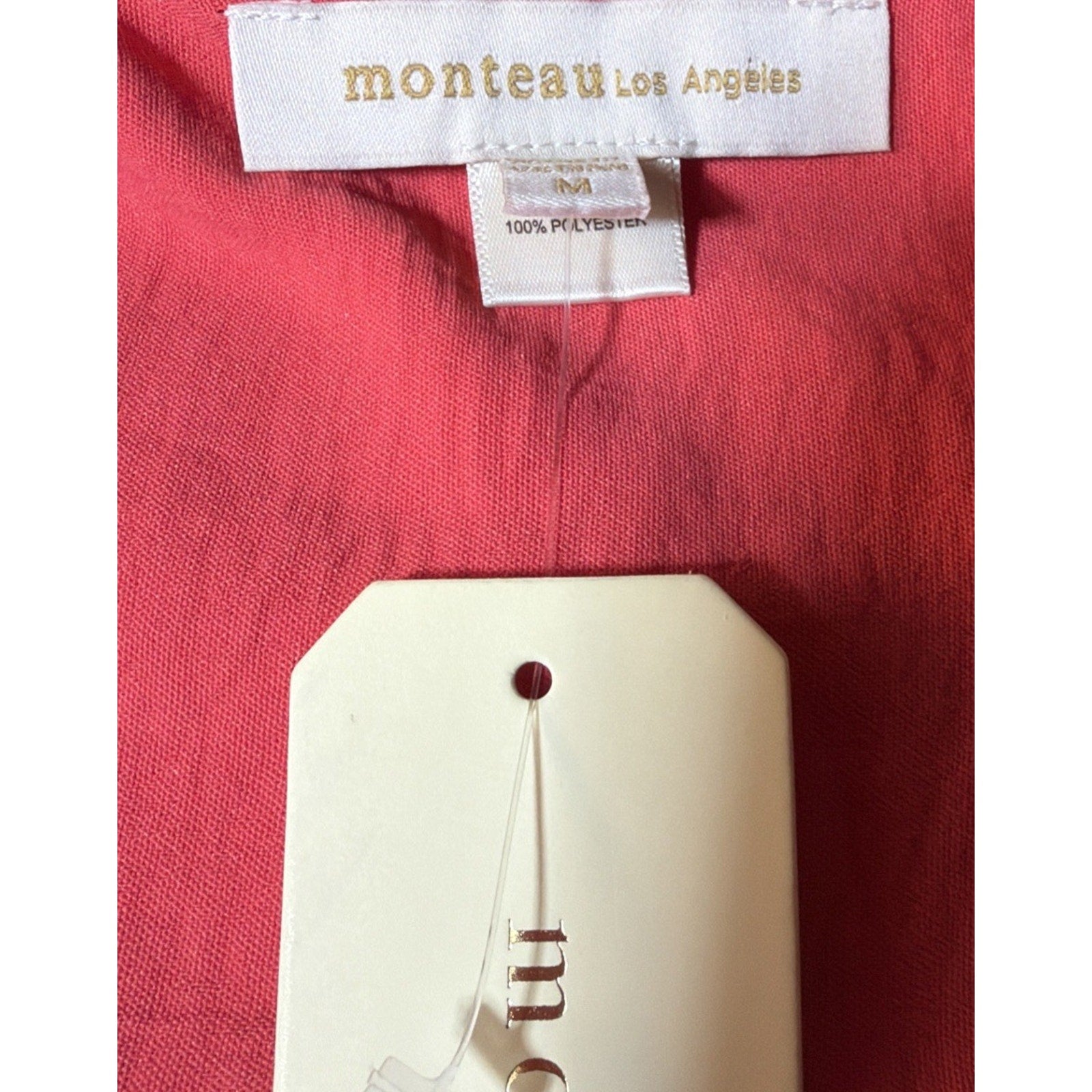 Monteau Los Angeles Women’s Coral Wrap Dress V-Neck, M NWT