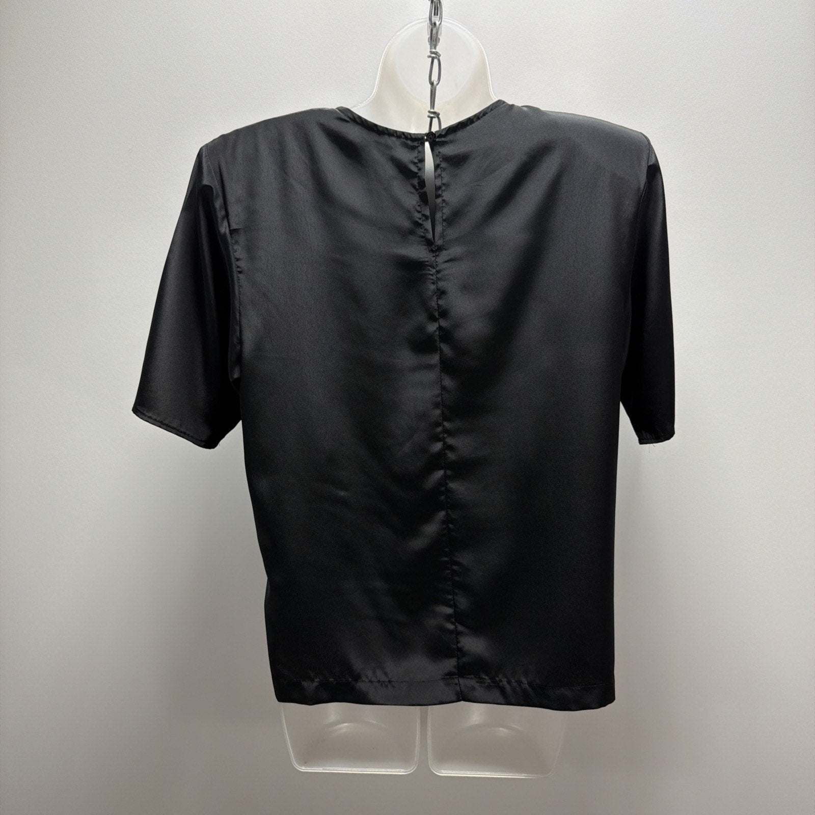 Sophisticates By Jonathan Martin Vintage Satin Blouse M Shoulder Pads Made USA