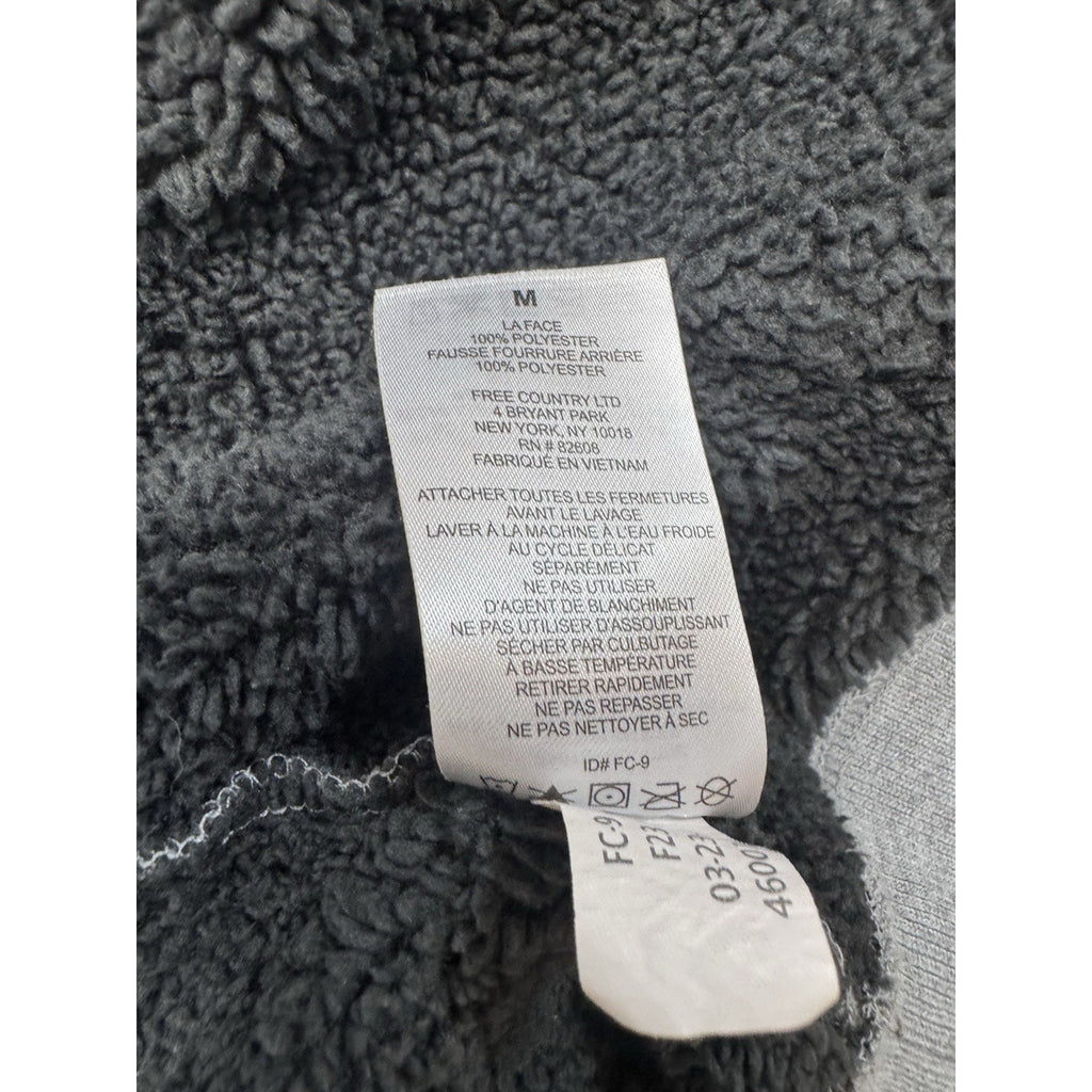 Free Country The Everybody Hoodie Size XXL Gray w/Black Faux Sherpa Lining