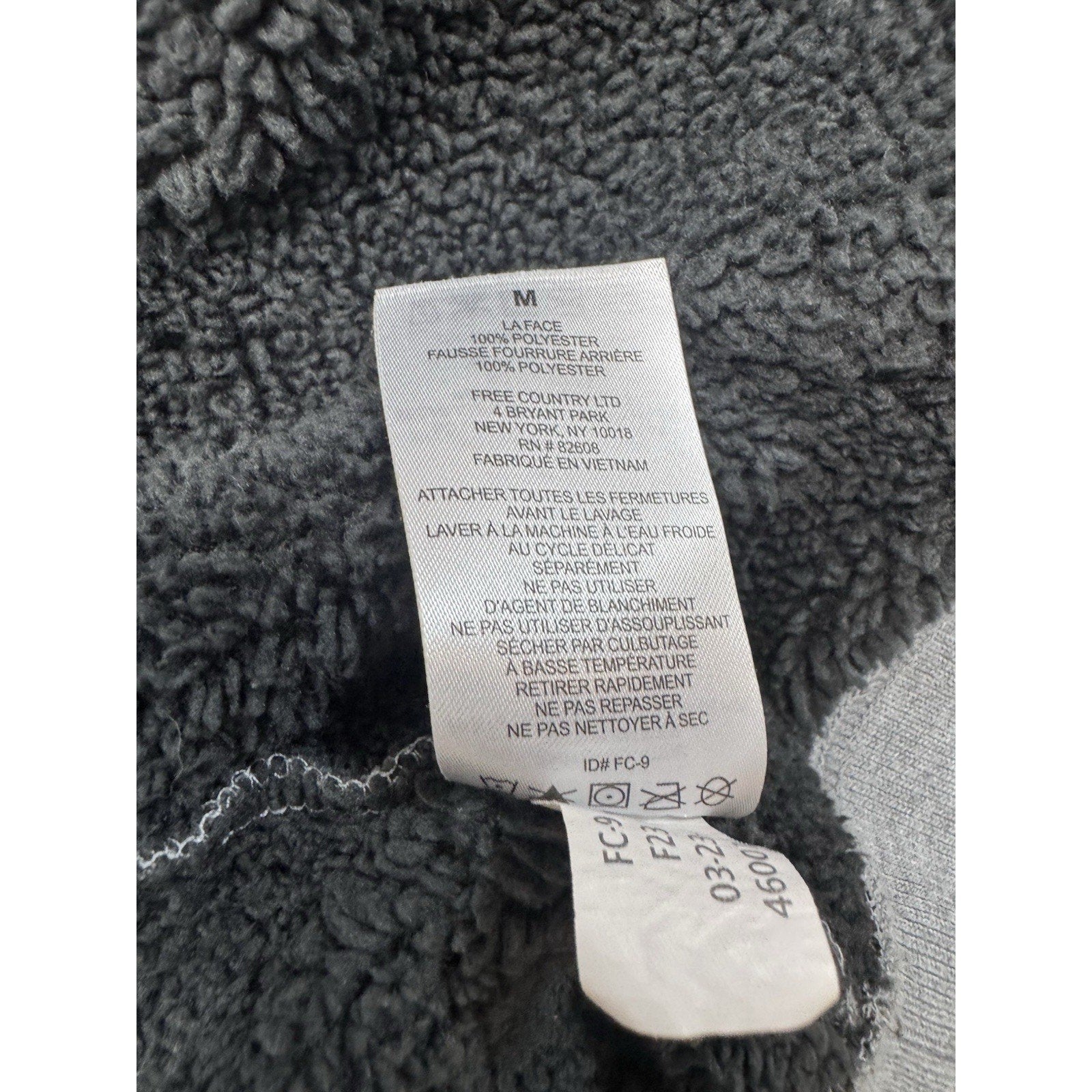 Free Country The Everybody Hoodie Size XXL Gray w/Black Faux Sherpa Lining