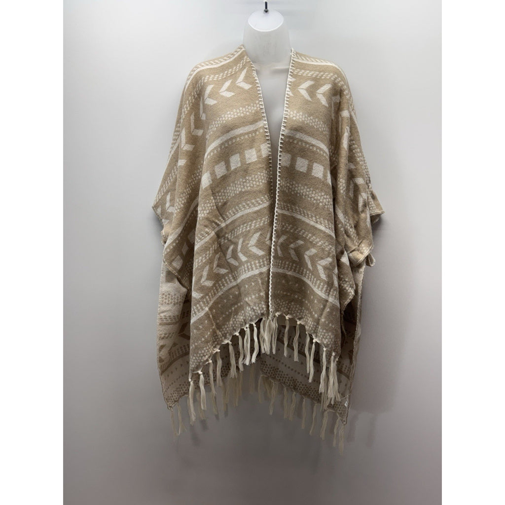 FALLS CREEK NWT ONE SIZE OPEN CARDIGAN Beige & White