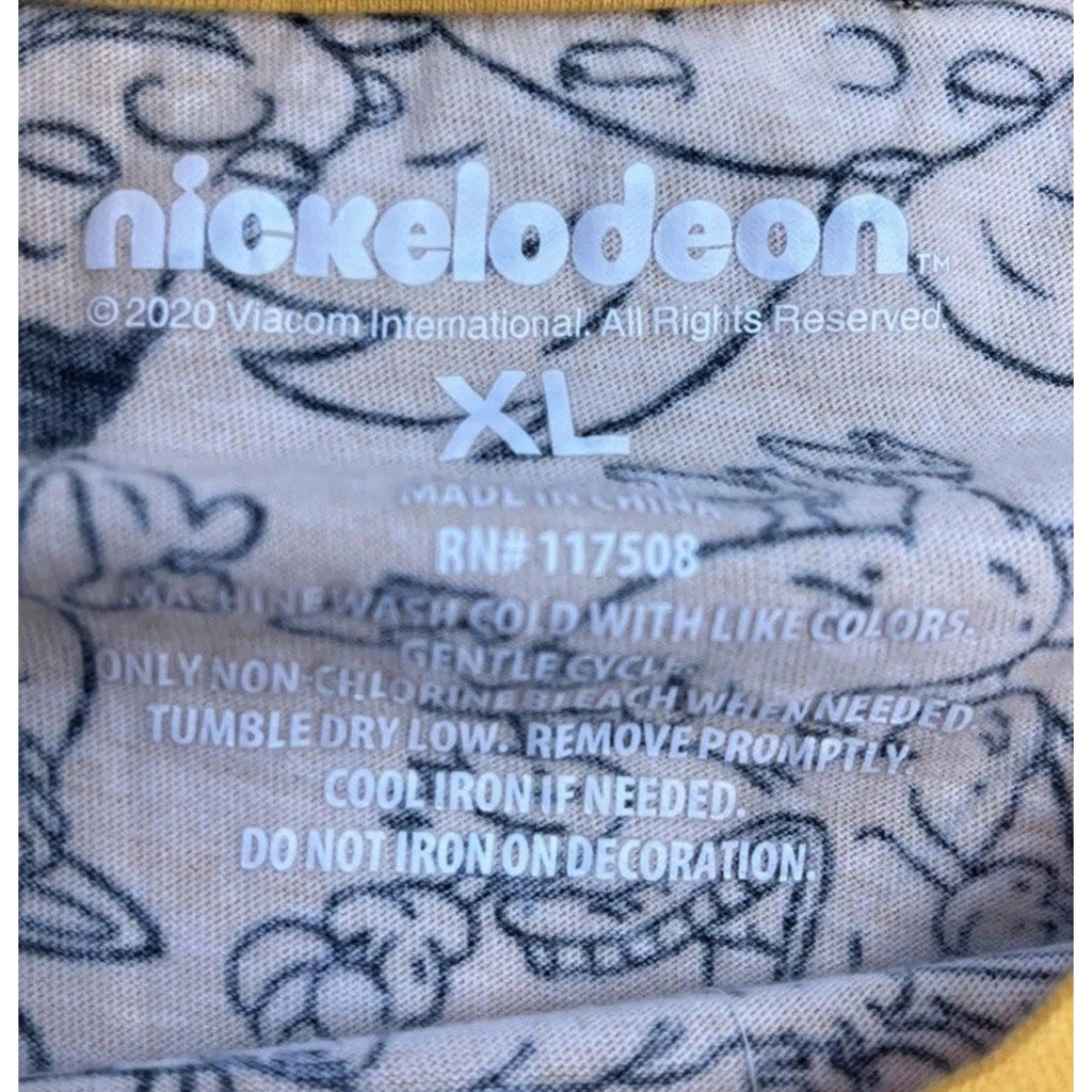 Nicklodeon Mens Yellow Short Sleeve Crew Neck Pullover T Shirt Size XL