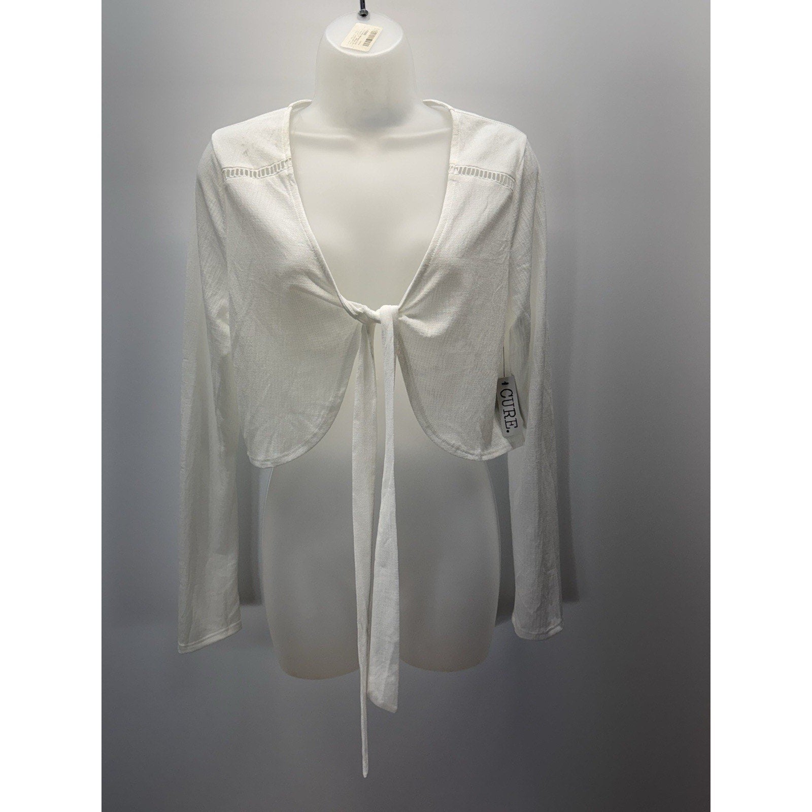 Cure Apparel Women's Cropped White Coverup Size Medium NWT