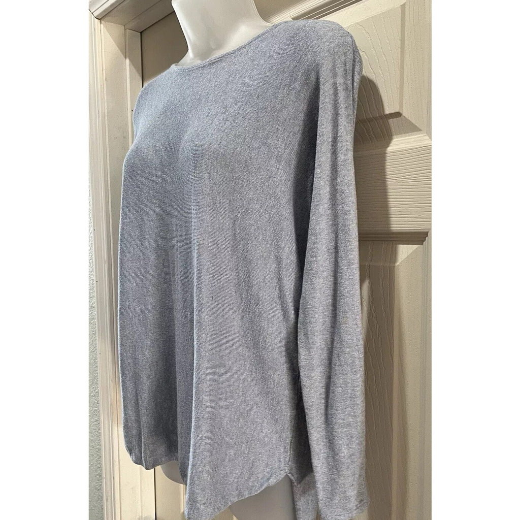 Michael Kors Size M Gray Long Tunic Sweater Long Sleeve Lightweight Women Logo