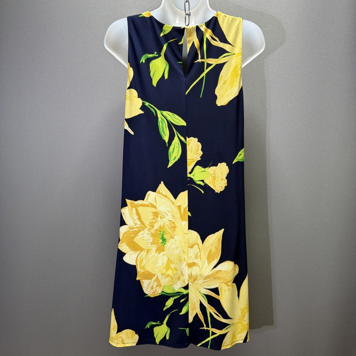 Anne Klein Women Size 10 Floral Dress Sleeveless Lined Stretch