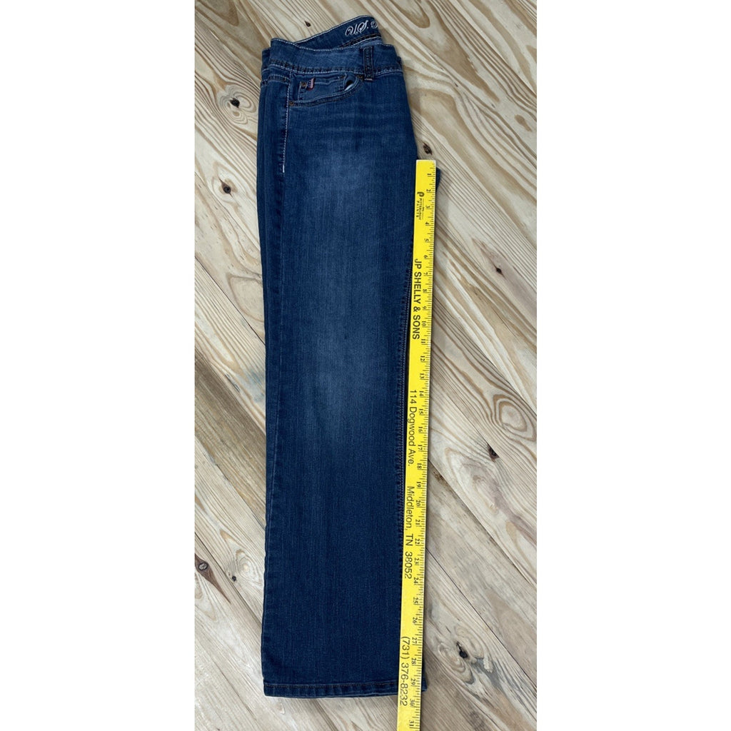 US Polo Assn. Cassidy Boot Cut 7/8 Medium Wash Jeans Flap Pocket Blanket Stitch