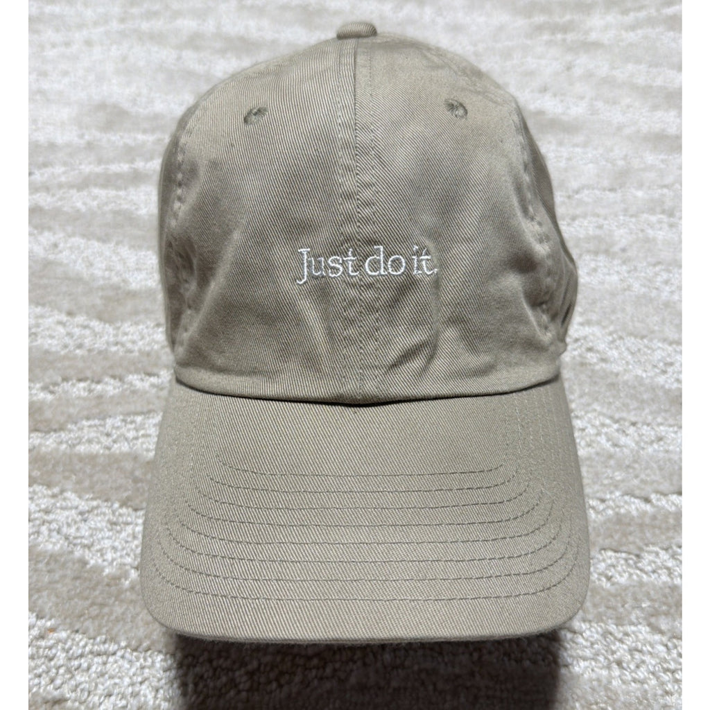 Nike Just Do It Tan/Biege Club Cap Adjustable Strap Back Dad Hat M/L
