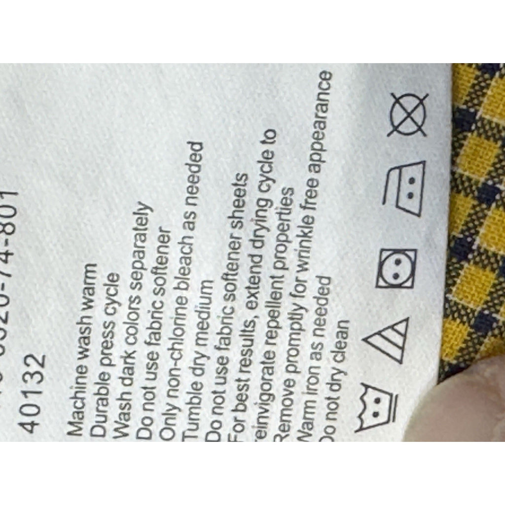 HAGGAR FOREVERNEW Men's Long Sleeve Shirt XL Gold Blue Plaid