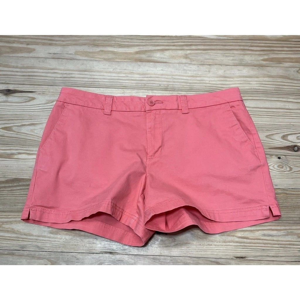 Magellan Outdoors Shorty Shorts Womens 12 Pink Happy Camper Chino