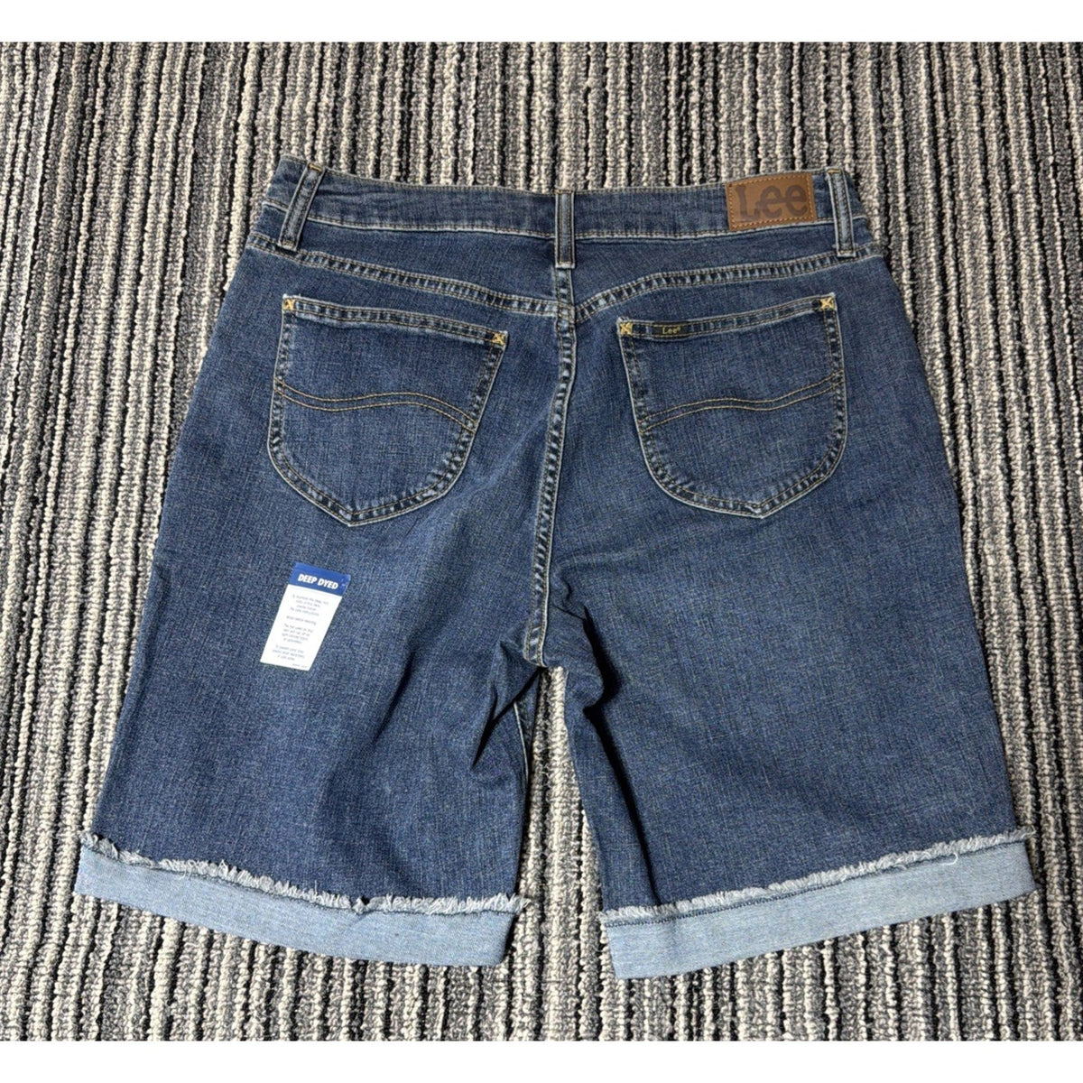 Lee Women's Bermuda Shorts Cuffed High Rise Under Darkness Deep Dyed Sz 12M New