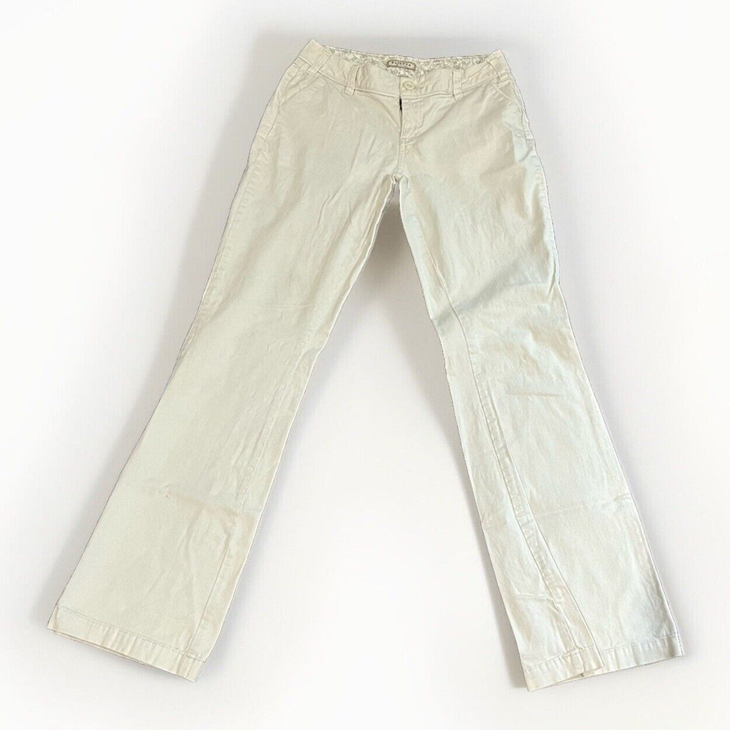 Arizona Women Tan Flat Front Medium Wash Bootcut Pants Size 3L
