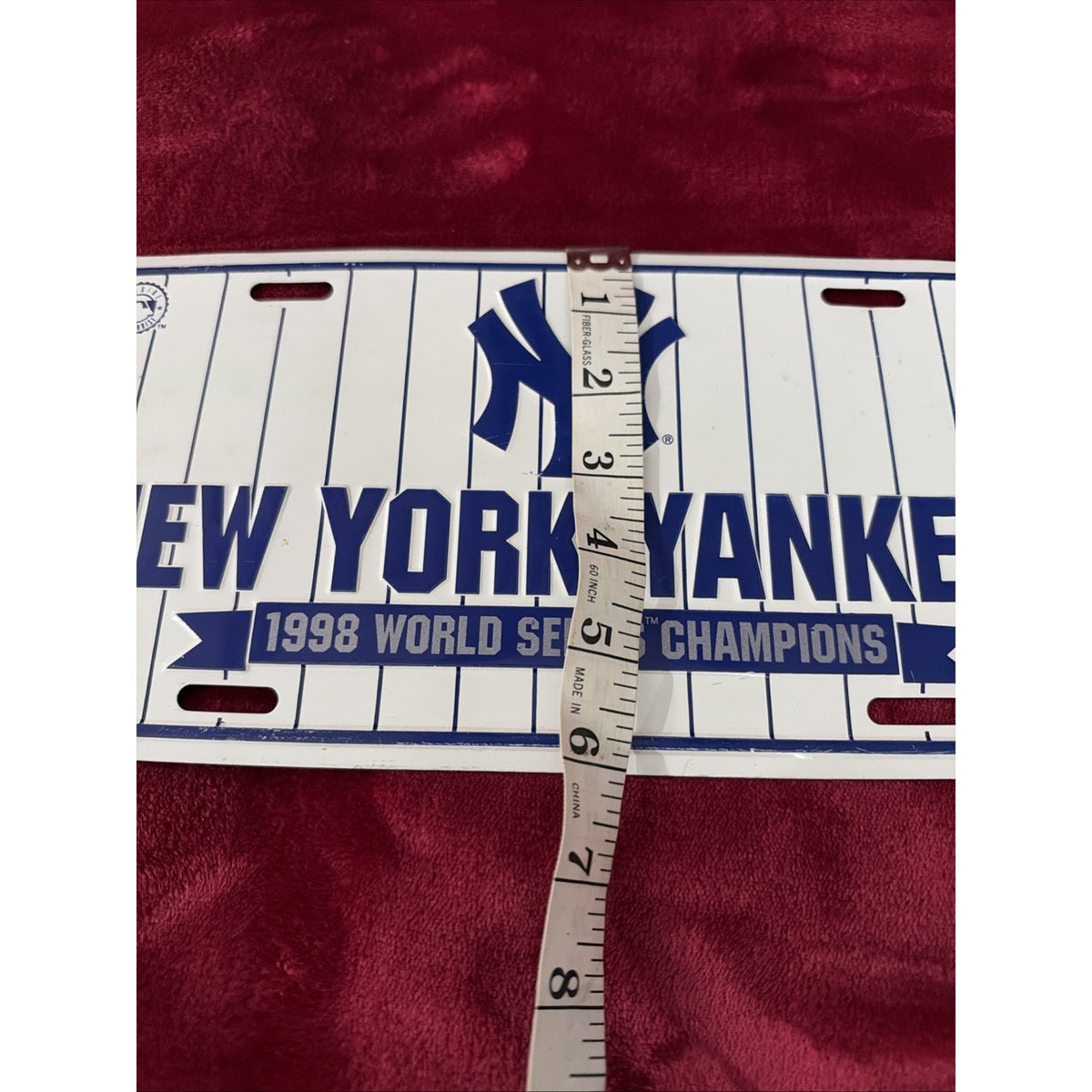 1998 WORLD SERIES CHAMPIONS YORK YANKEES STAMPED Metal License Plate AUTO TAG