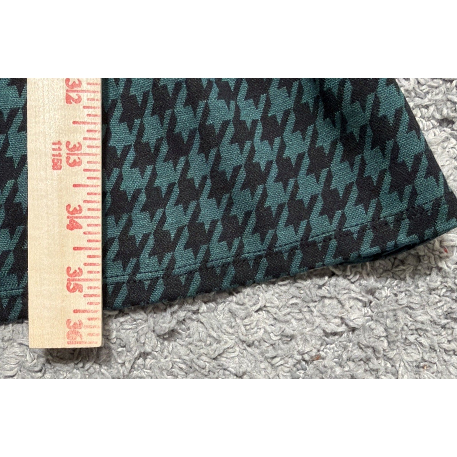 Women’s Loft Teal & Black Houndstooth Flounce Swing Dress, Size Small