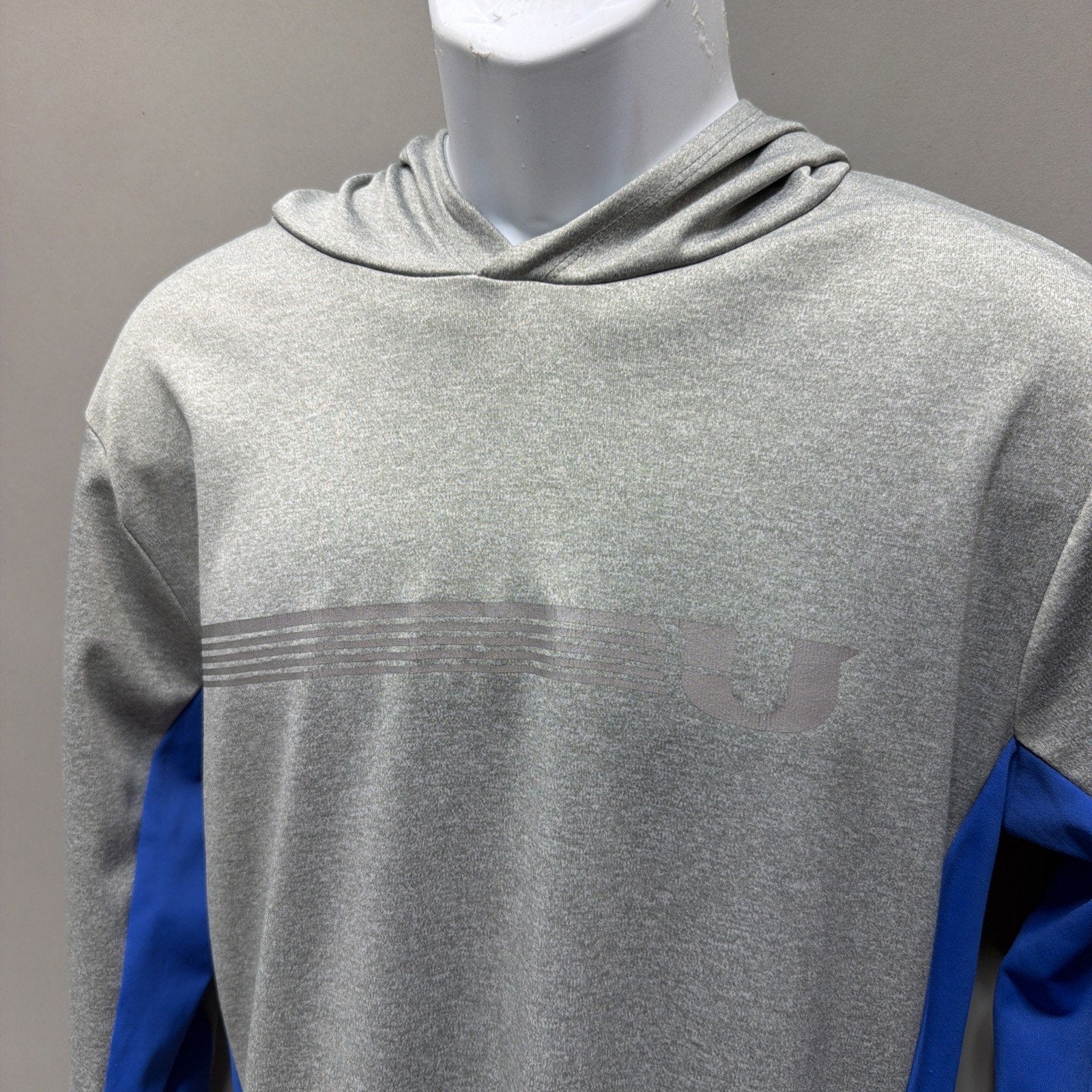 Under Jeans Men Athlete Performance Gear Pullover Hoodie Sz M Gray Blue