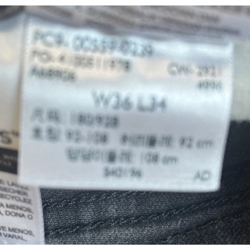 Levi's 559 Relaxed Straight Leg Black Denim Jeans Men's 36x34