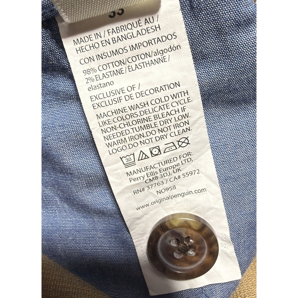 Men's Penguin SLIM Fit Sustainable Chinos Stretch Shorts Size 33 NWT