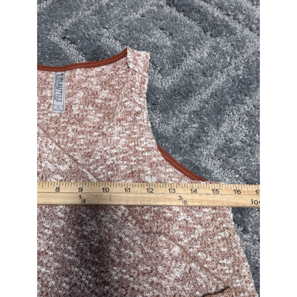 Beautees Cardigan Vest Coral Brick Girls Size X-Large Cropped Dress Boho