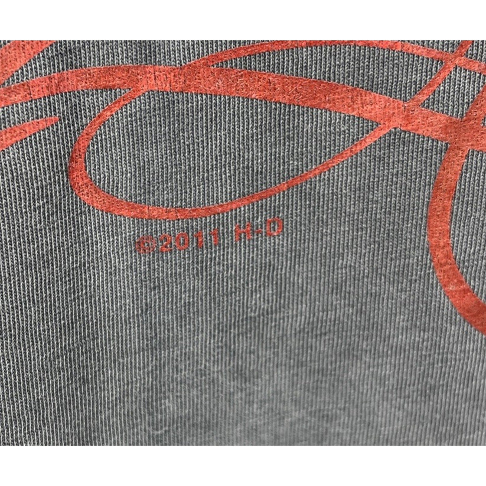 Harley Davidson Women Short Sleeve Shirt Gray with Red XL Sioux Falls SD 2011