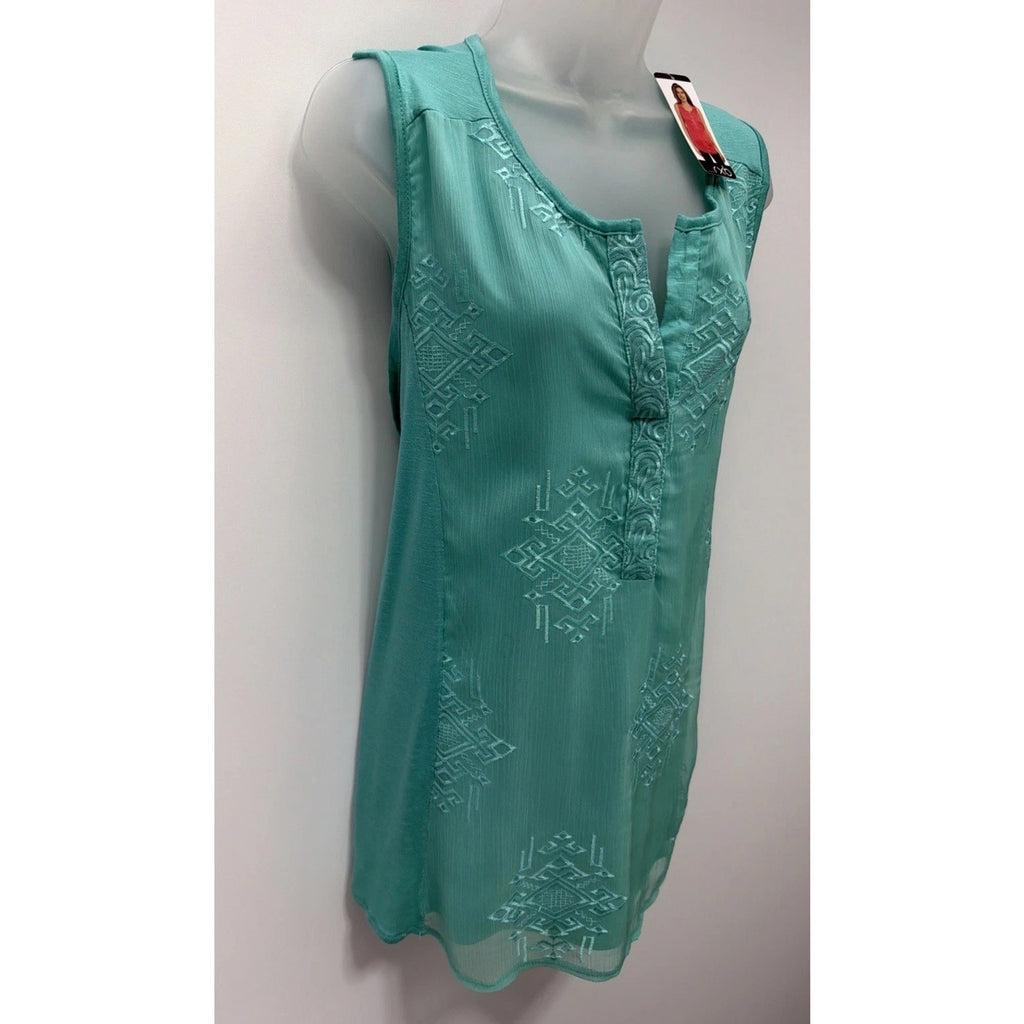 RXB Sleeveless Calypso Pool Blue Lined Blouse XXL NWT