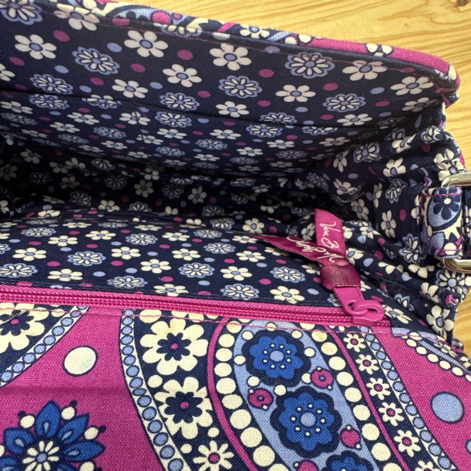 Vera Bradley Small Crossbody Purse Quilted Pink Blue White