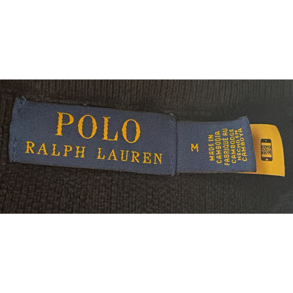 Ralph Lauren Polo Men’s Cotton Mesh Knit 1/4 Zip Sweater Black M