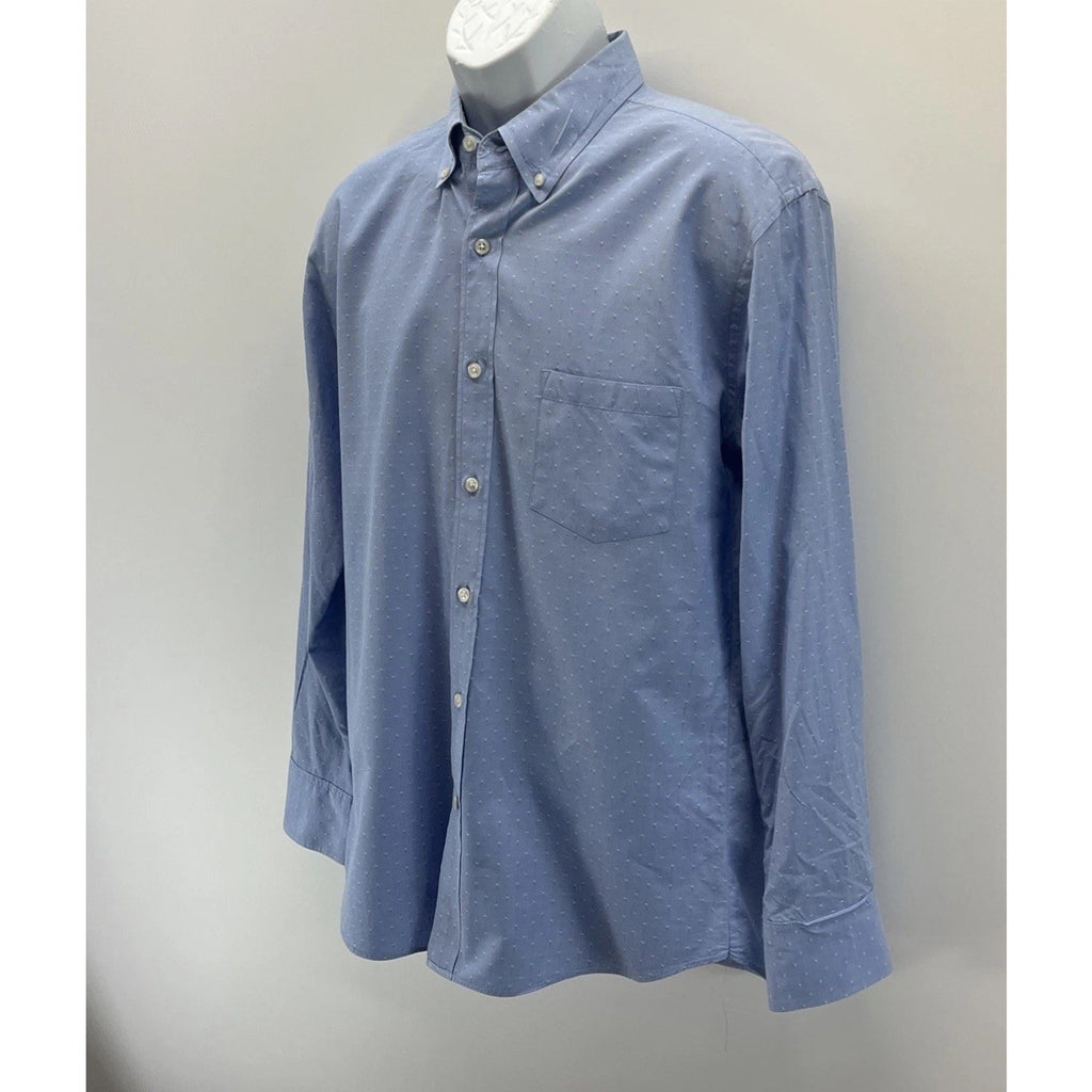 J Crew Mauritius Shirt Mens L Slim Fit Blue White Long Sleeve Button Down