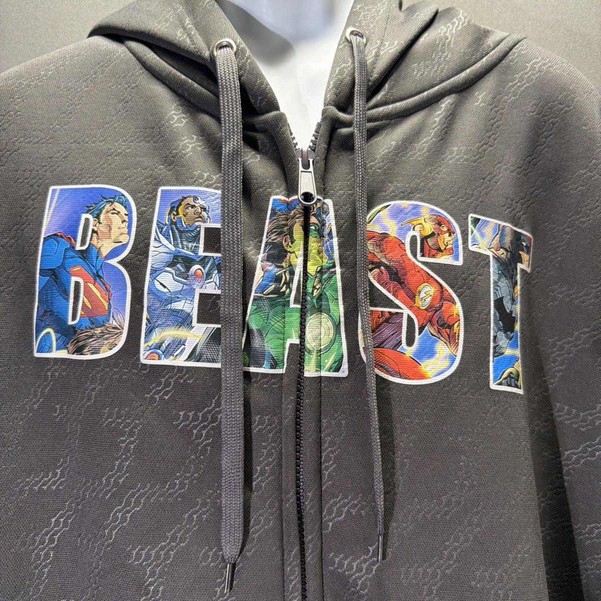 Justice League Unlimited “BEAST” Full Zip Fleece Hoodie, Sweatshirt Size 2XL NWT