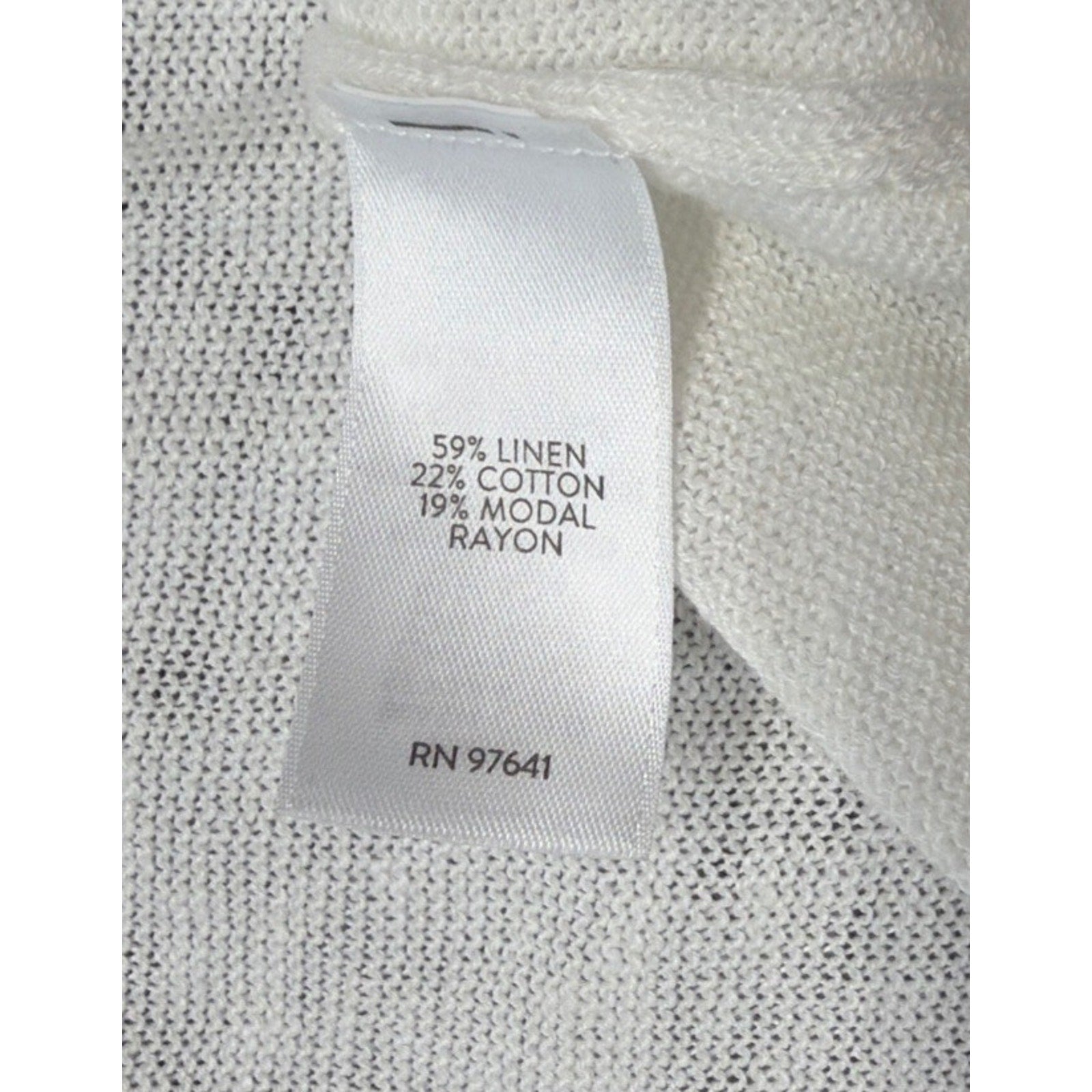 J. Jill Linen Women's White Open Front Knit Cardigan Size 2X Minimalist Casual