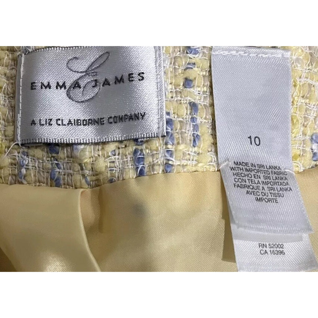 Emma James Women’s 10 Liz Claiborne Lined Tweed Fringe Blazer Jacket