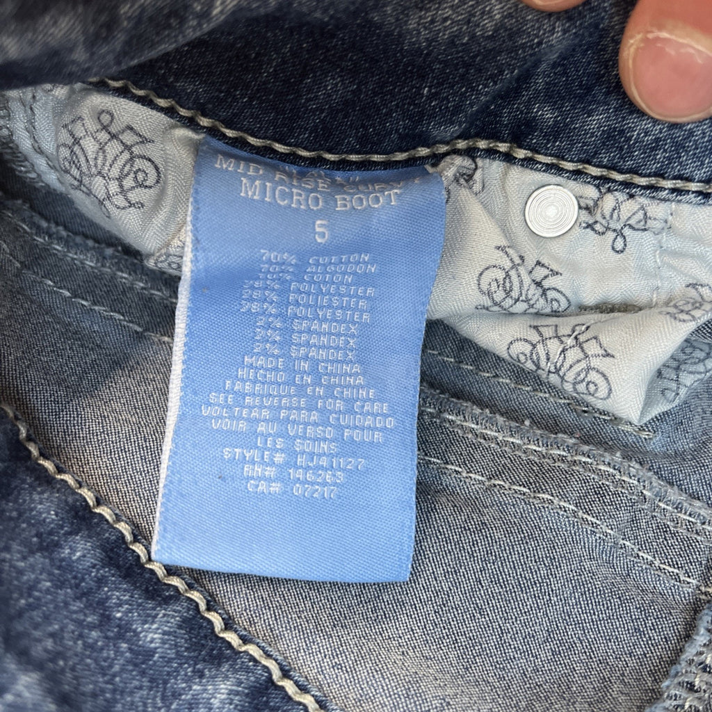 Hydraulic Lola Curvy Micro Boot Womens 5 Jeans Embroidered Pockets 26x26