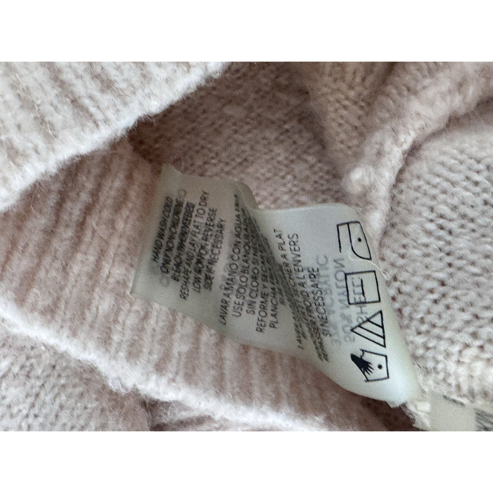 Calvin Klein Sweater Pullover Beige Knit Long Sleeve Round Neck Women’s Large