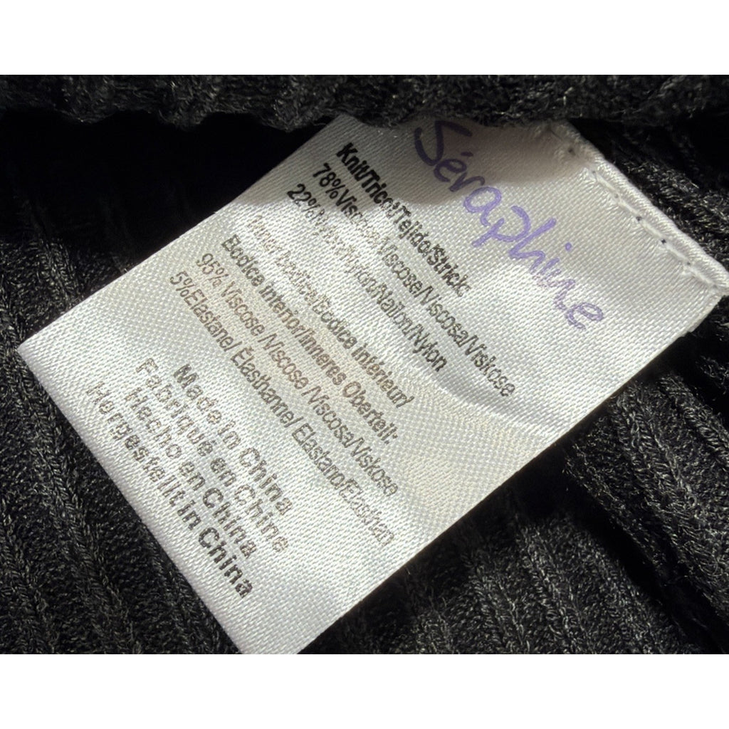 Seraphine Cropped Turtleneck Ribbed Viscose Stretch Sweater 8 Minimalist NWT