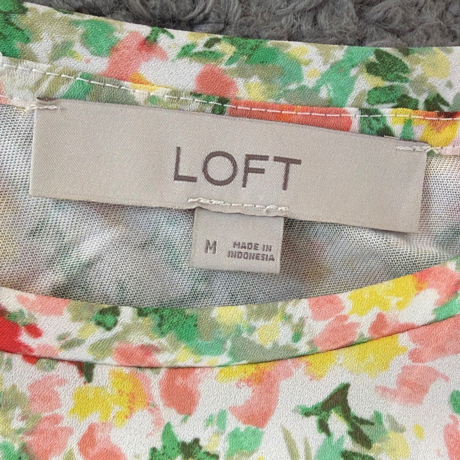 Loft Women Sleeveless Buttercup Floral Pleated Mixed Media Top White M