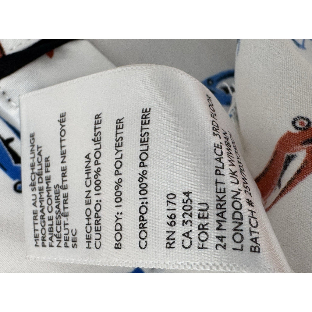 Cooperative Car Print Shirt Dress Multi Color Pop Art With Bow Tie NWT Size S