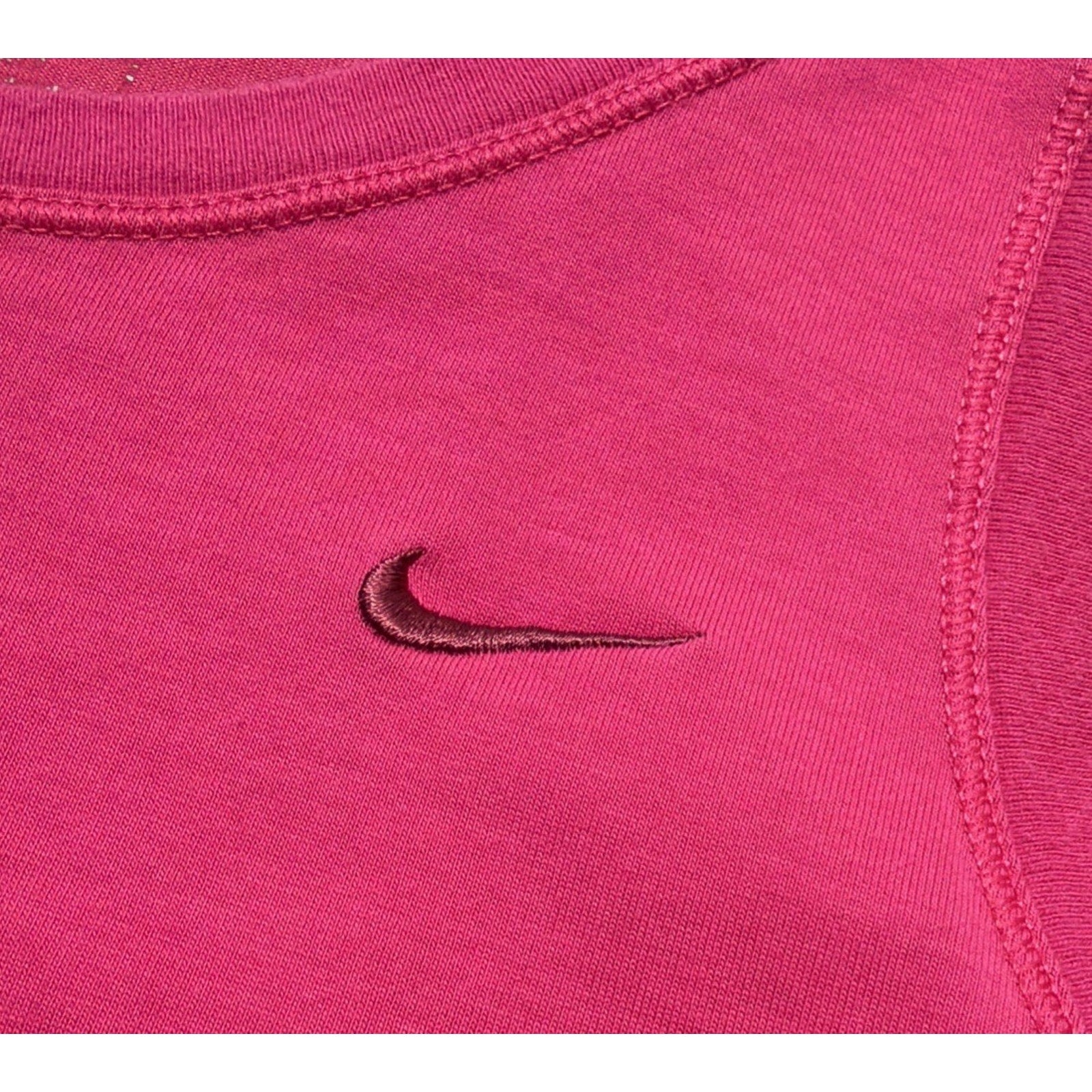 Nike Sports Tank Cotton Women's Pink Embroidered Tank Top Size XL 234768-660