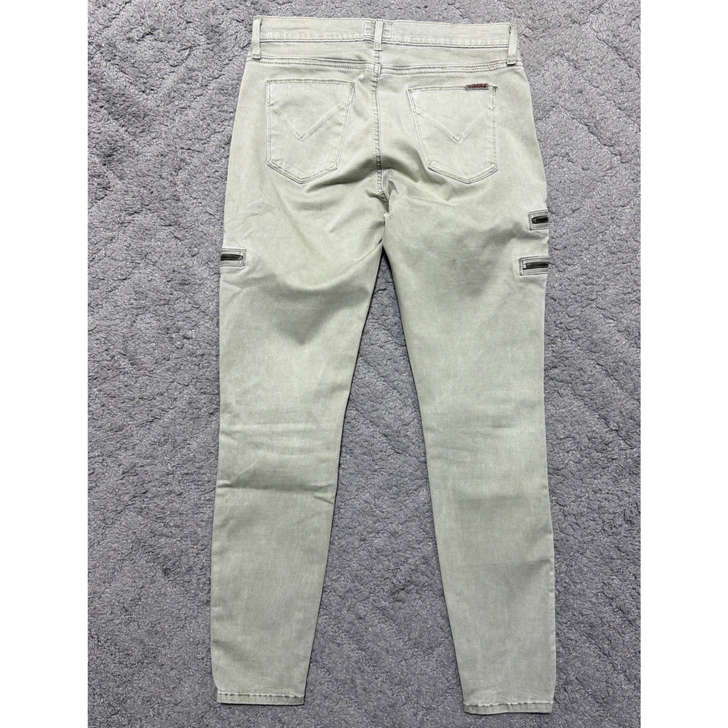 Hudson Mystic Super Skinny Crop Distressed Army Green Jeans 28