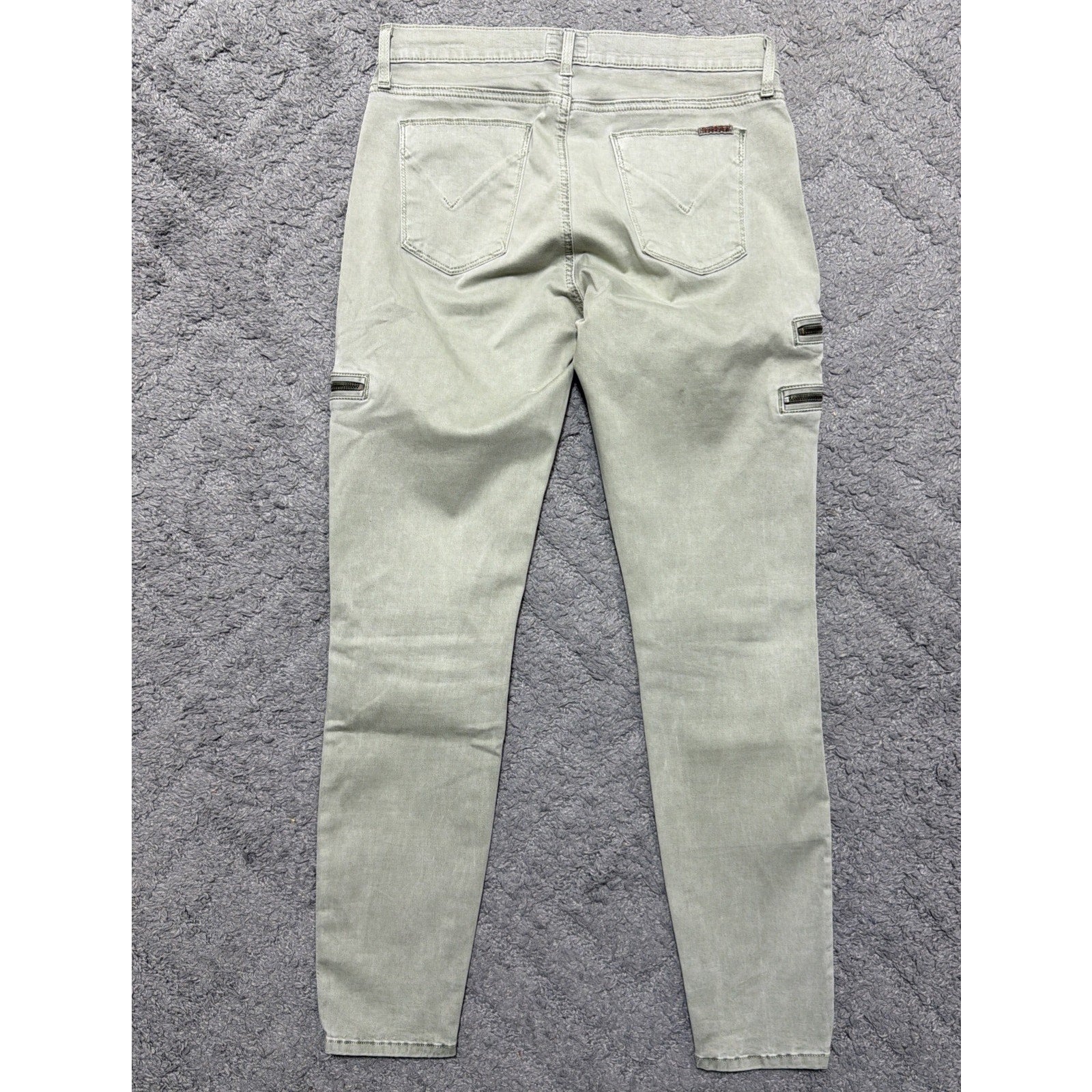 Hudson Mystic Super Skinny Crop Distressed Army Green Jeans 28
