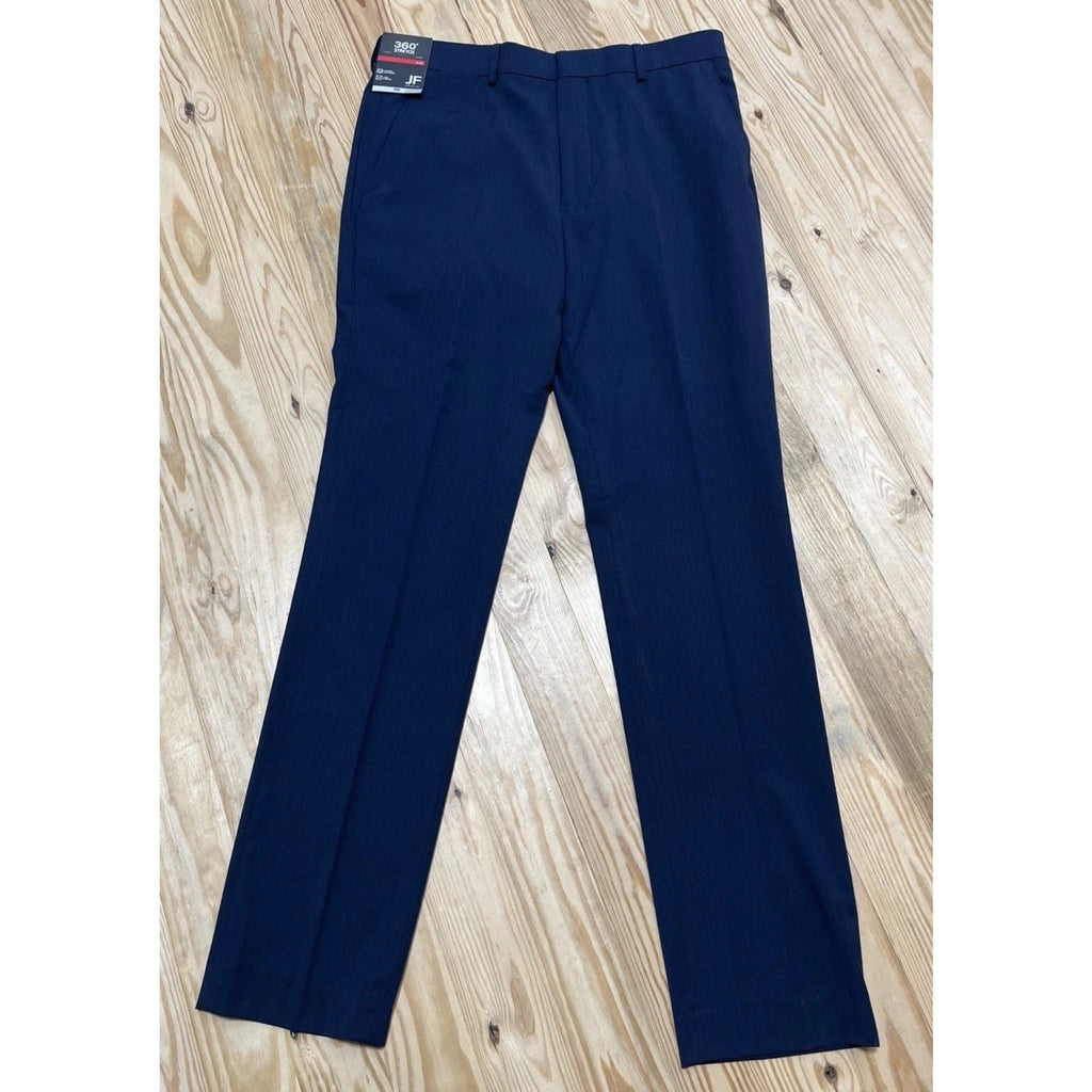 J.Ferrar - Men's Stretch Fabric Slim Fit Flat Front Suit Pants 34x34 Navy Stripe