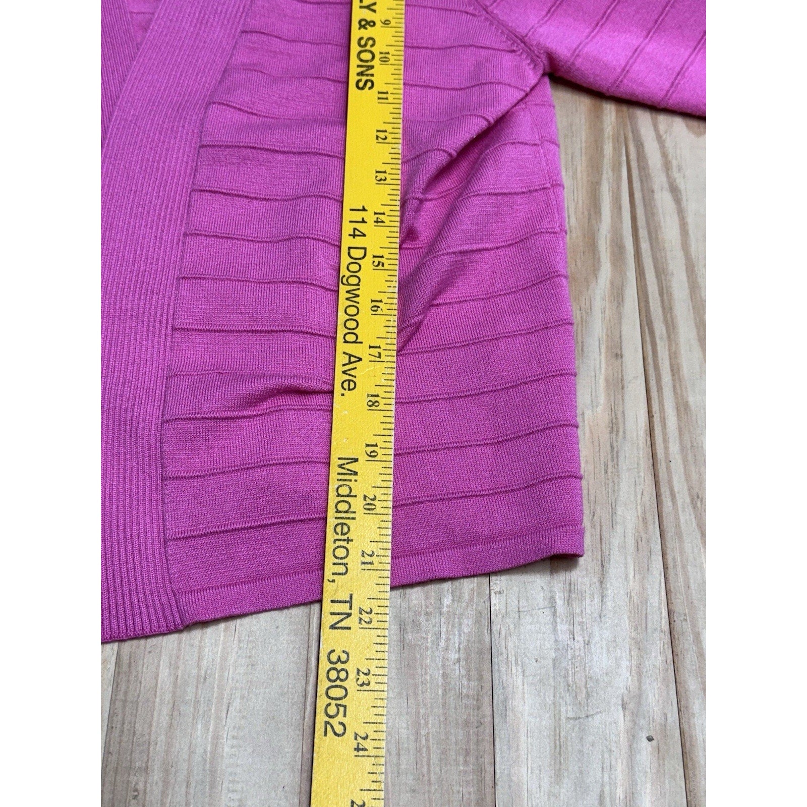 Cable & Gauge Cardigan Sweater Women’s LargePink Cropped Open Front Half Sleeve