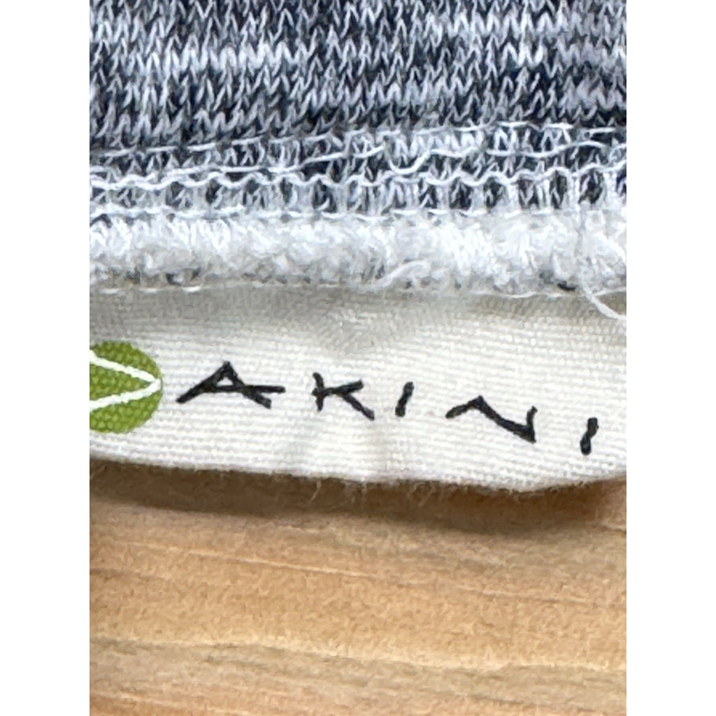 Dakini Skirt Size Women’s Medium Gray White Striped Pull-On Drawstring Short