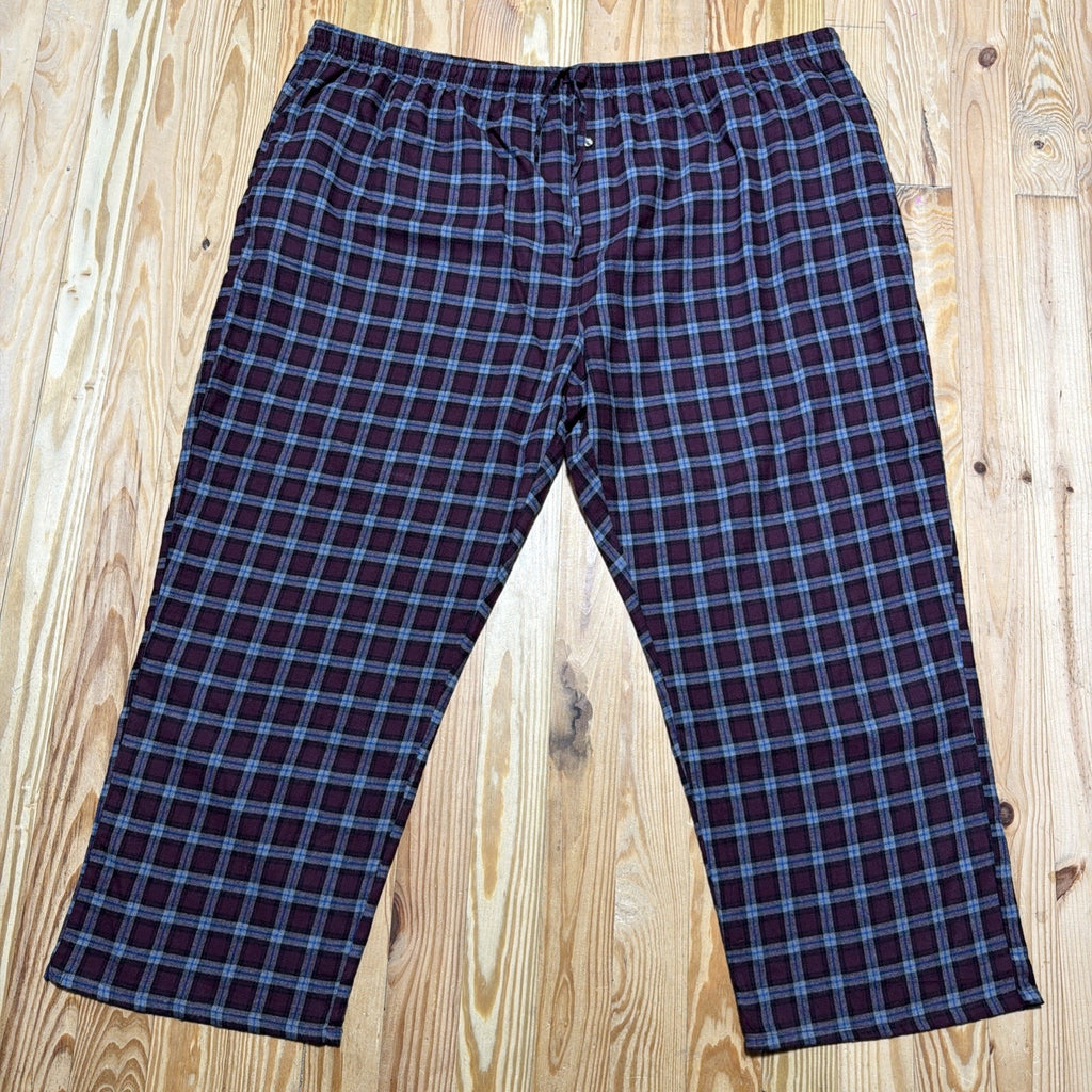 Foundry Men's Big & Tall Sleep Lounge Pants 6XL Red Blue Plaid Cotton