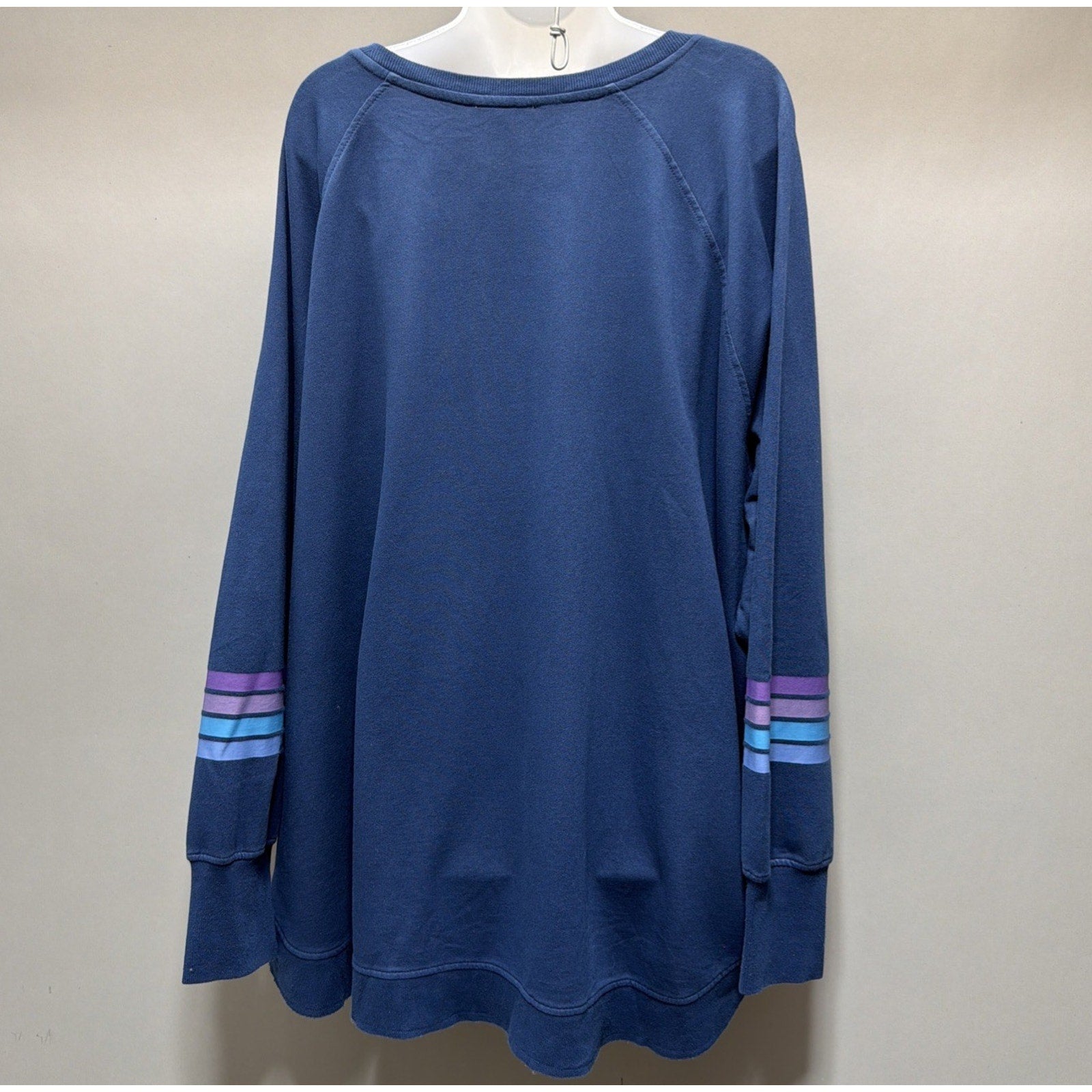 Maurices Sunhaven Striped Sleeve Crewneck Sweatshirt Plus Size 4X NWT