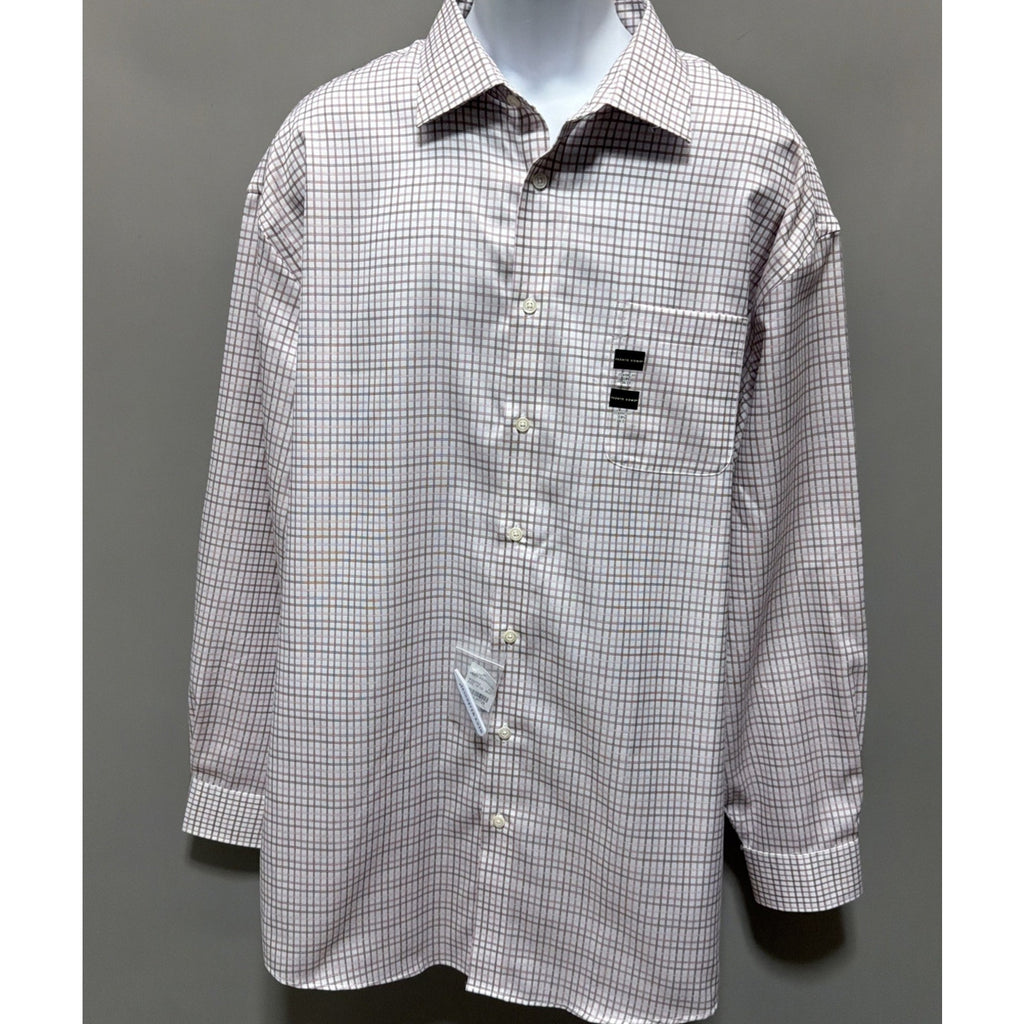Pronto Uomo Mens Non Iron Dress Shirt 18 36/37 Tall Classic Fit Egypt Cotton NWT