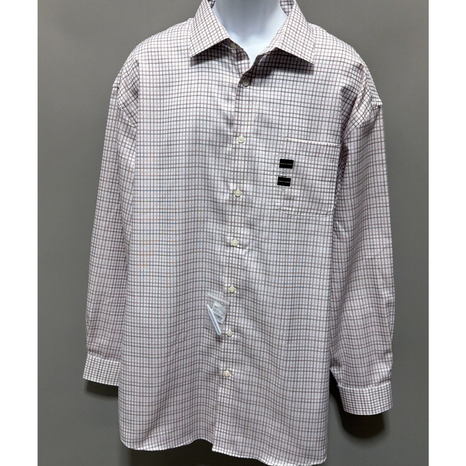 Pronto Uomo Mens Non Iron Dress Shirt 18 36/37 Tall Classic Fit Egypt Cotton NWT