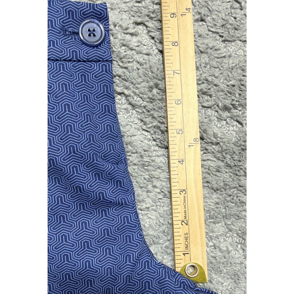 Hilary Radley New Women’s 4 Blue Geometric Print Slim Leg Cropped Pants Stretch