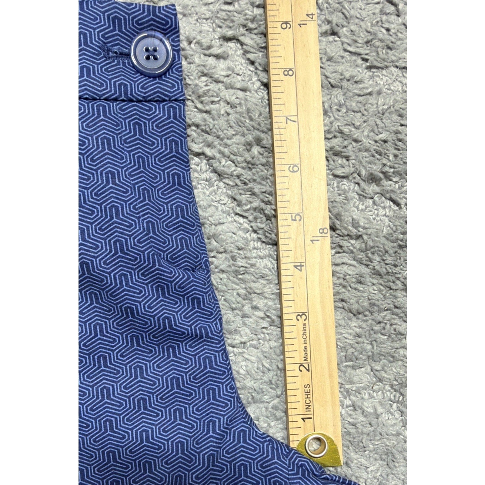 Hilary Radley New Women’s 4 Blue Geometric Print Slim Leg Cropped Pants Stretch