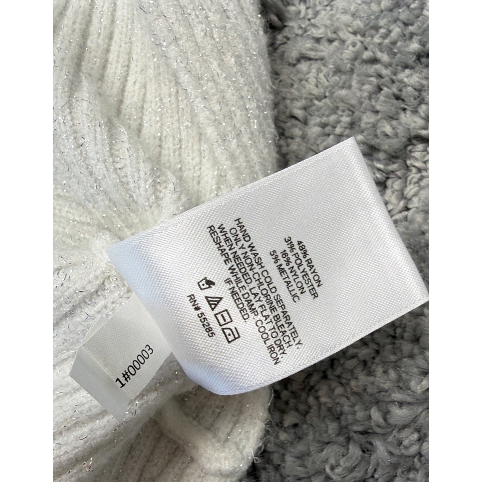 Express Women's White Shimmer Oversized Sweater Boat Neck Dolman Sleeves XS